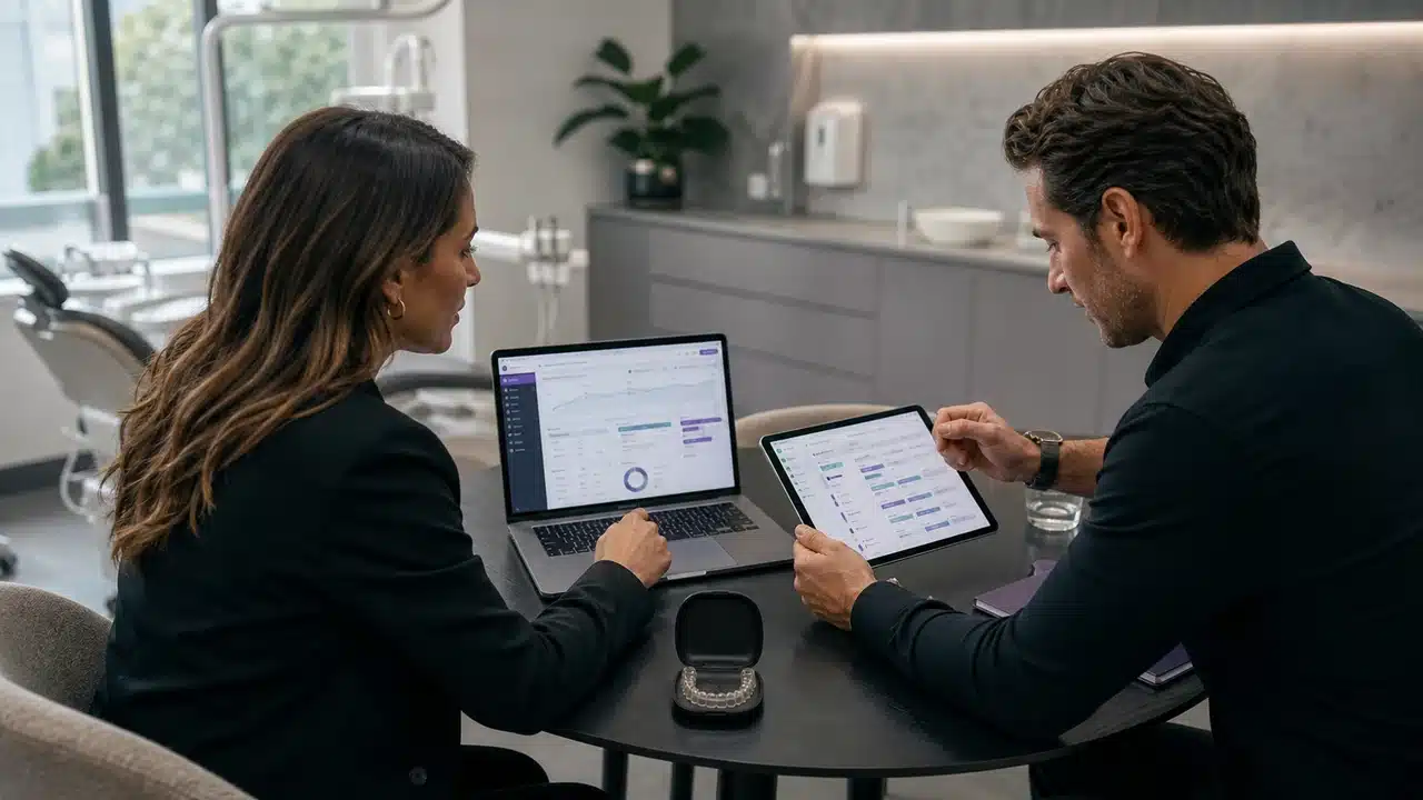 Dental Brand Marketing Team Reviewing Ai Search Visibility And Content Performance